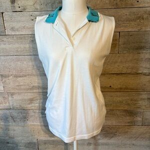 🛍️3/$30 Vintage coral bay missus women's sleeveless golf polo shirt size medium